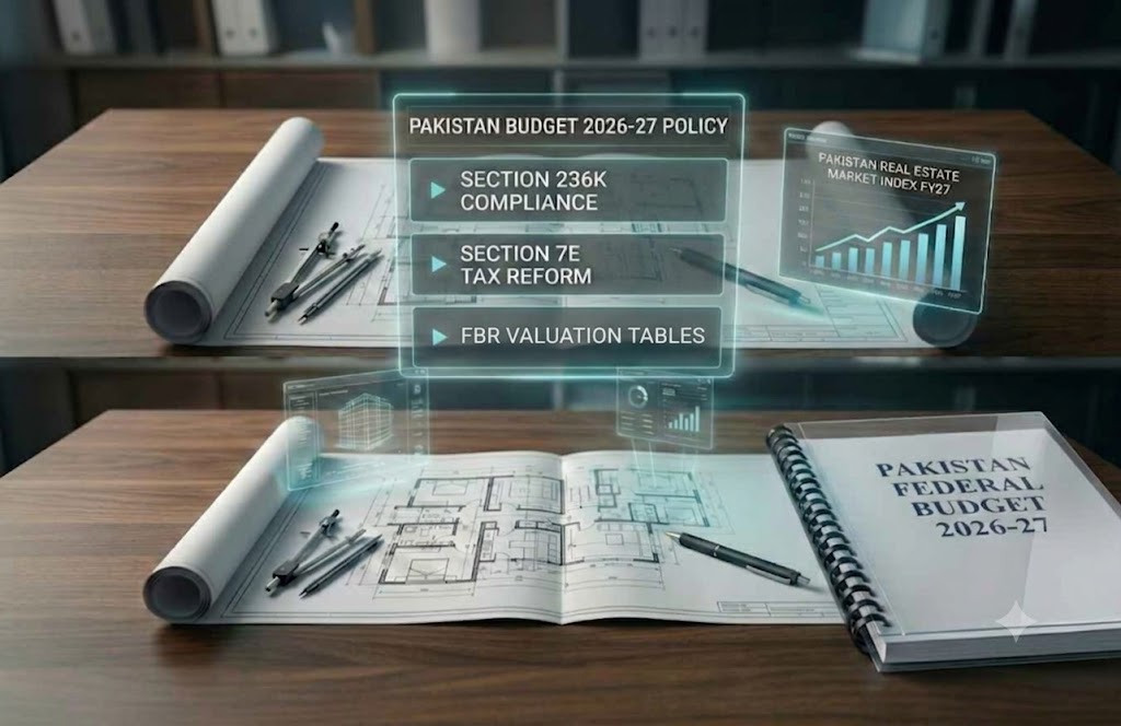 Pakistan real estate budget 2026-27 policy breakdown with tax code reforms on a blueprint.